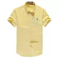 chemises ralph lauren hommes coton tentation 2013 manche courte polo single pony yellow